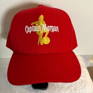 Captain Morgan Men’s Hat Cap Strap Back Red Gold Casual Adjustable
